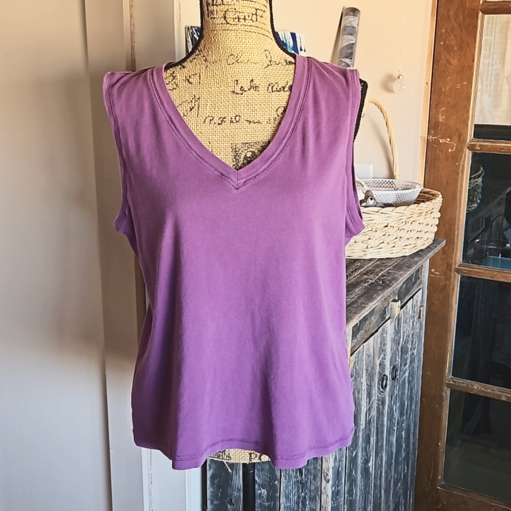 Bass purple V neck tee 100% cotton, XL, gently worn